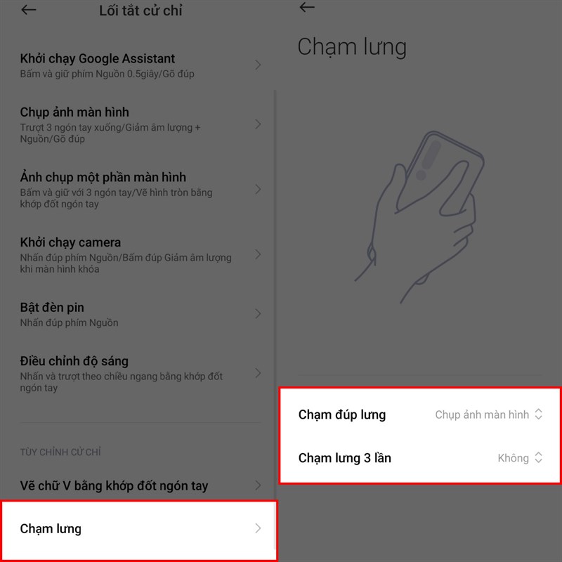 Cách sử dụng gõ mặt lưng trên Xiaomi