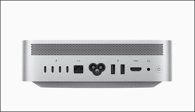 Thiết kế của Mac mini 2024 từ phía sau