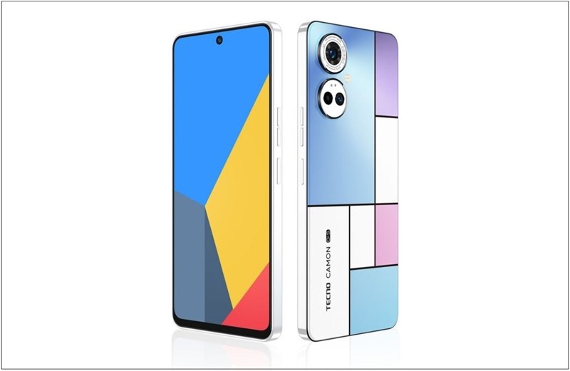 Chiếc Tecno Camon 19 Pro Mondrian Edition có mặt lưng đổi màu cũng độc đáo không kém