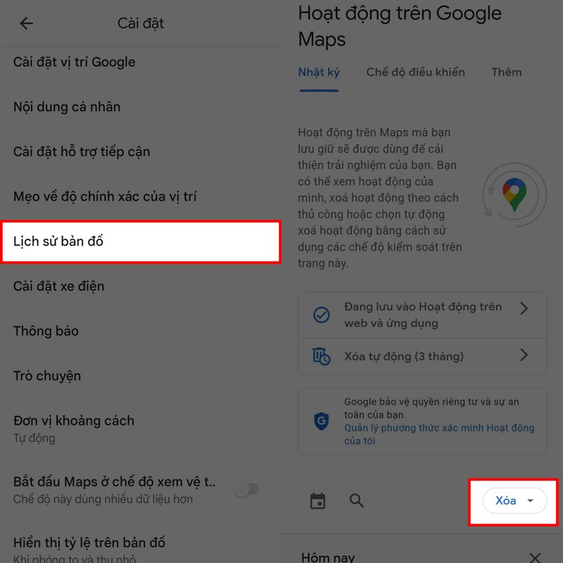 Cách xóa lịch sử tìm kiếm trên Google Maps