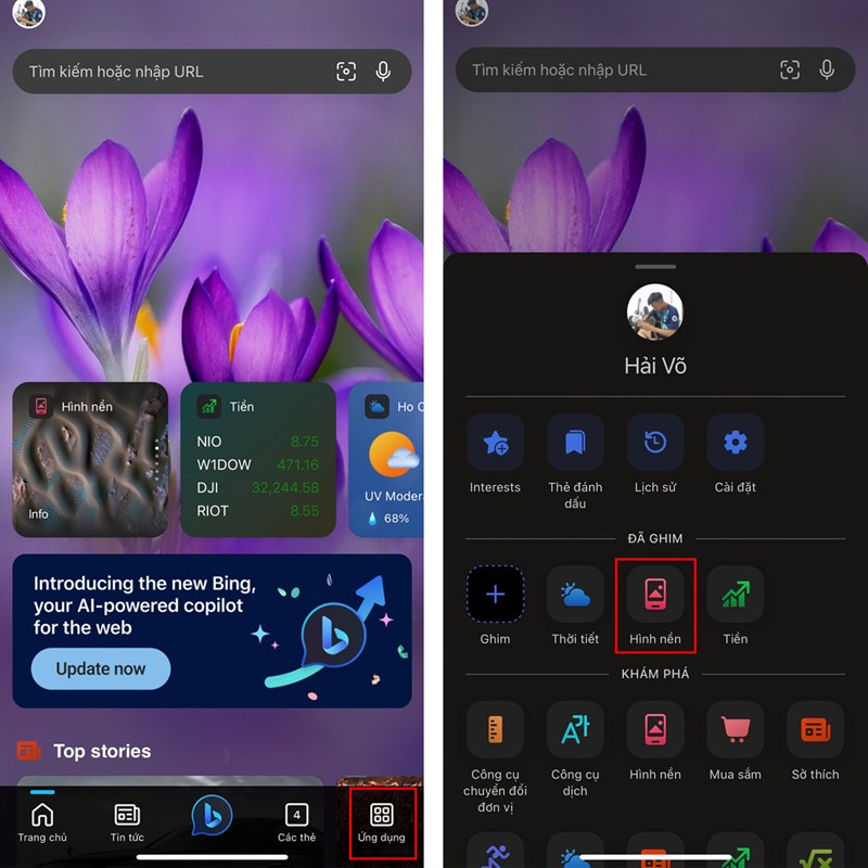 Cách lưu hình nền từ Bing AI iOS Cách lưu hình nền từ Bing AI iOS