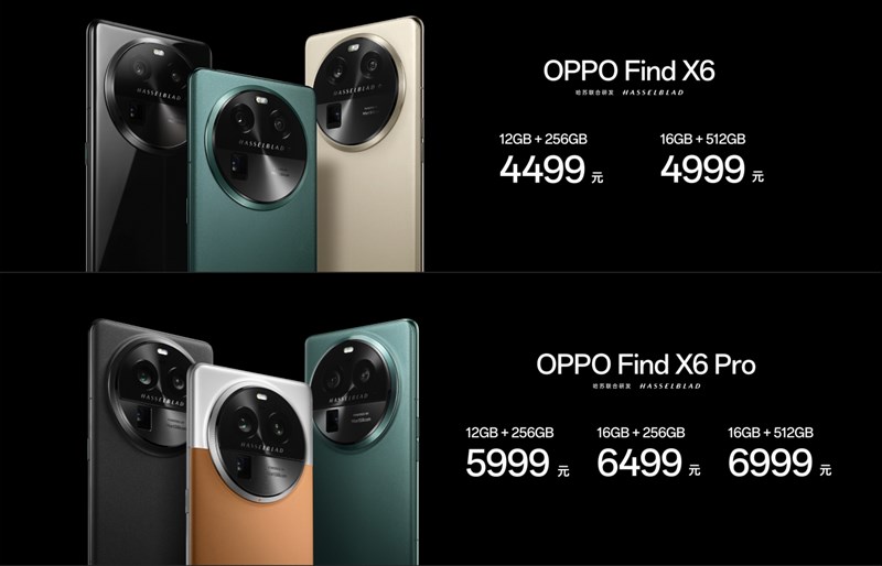 Giá bán của OPPO Find X6 và OPPO Find X6 Pro tại Trung Quốc Giá bán của OPPO Find X6 và OPPO Find X6 Pro tại Trung Quốc