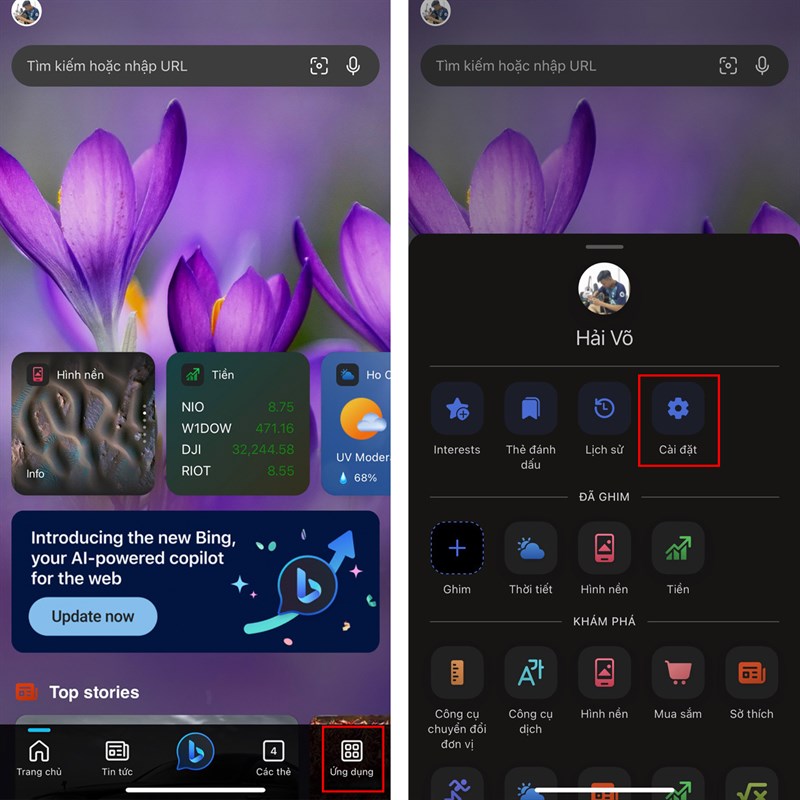 Cách bật chế độ Dark Mode trên Bing AI iOS Cách bật chế độ Dark Mode trên Bing AI iOS