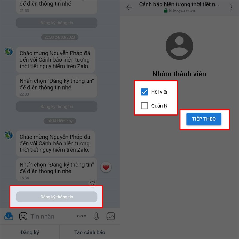 Cách nhận thông báo thời tiết nguy hiểm trên Zalo Cách nhận thông báo thời tiết nguy hiểm trên Zalo