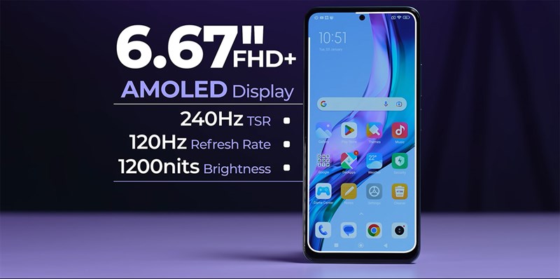 Màn hình Redmi Note 12 5G có chất lượng hiển thị tốt, viền màn hình xung quanh được tối ưu Màn hình Redmi Note 12 5G có chất lượng hiển thị tốt, viền màn hình xung quanh được tối ưu