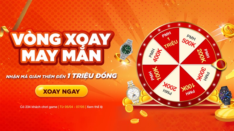 Chơi minigame săn mã giảm đồng hồ đến 1 triệu đồng đón lễ linh đình Chơi minigame săn mã giảm đồng hồ đến 1 triệu đồng đón lễ linh đình