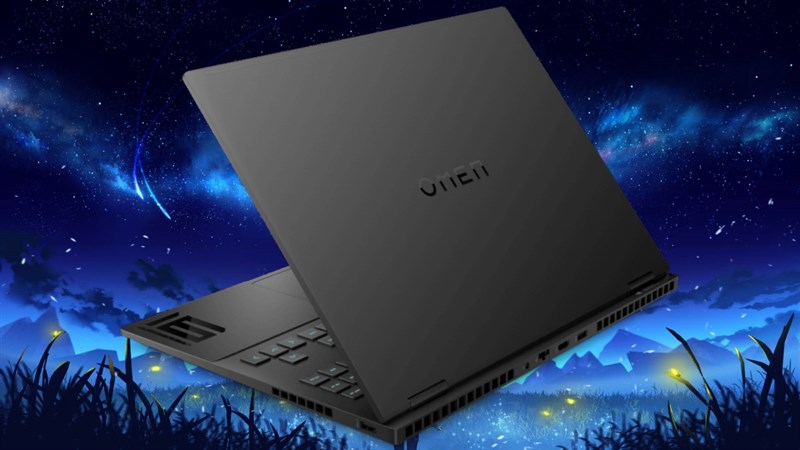 Ở phiên bản này, mặt sau của HP Omen Transcend 16 có cổng Ethernet và hai cổng USB-A Ở phiên bản này, mặt sau của HP Omen Transcend 16 có cổng Ethernet và hai cổng USB-A