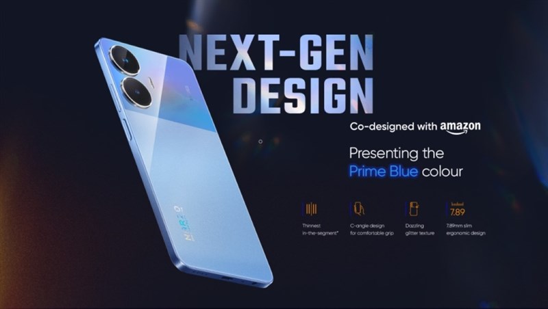 realme Narzo N55 có mặt lưng thiết kế hai phong cách, một bóng và một nhám realme Narzo N55 có mặt lưng thiết kế hai phong cách, một bóng và một nhám