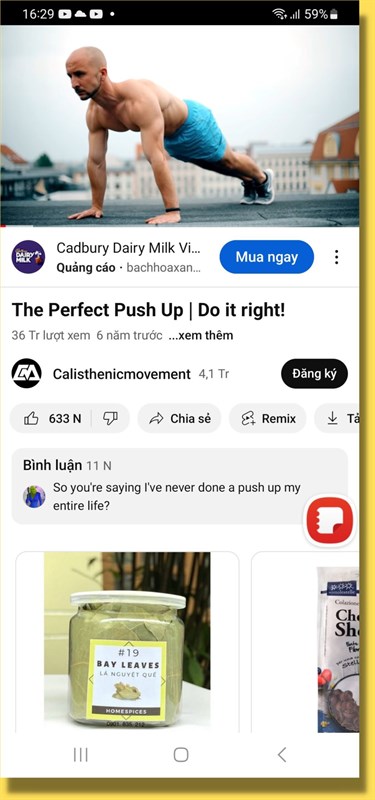 Sau khi làm việc hơn 2 tiếng thì mình quyết định tập thể dục cùng Galaxy A34 5G (pin máy lúc này còn 59%). Sau khi làm việc hơn 2 tiếng thì mình quyết định tập thể dục cùng Galaxy A34 5G (pin máy lúc này còn 59%).