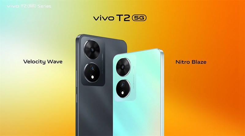 Vivo T2 5G sở hữu 2 phiên bản màu sắc bắt mắt là Velocity Wave (đen) và Nitro Blaze (xanh neon) Vivo T2 5G sở hữu 2 phiên bản màu sắc bắt mắt là Velocity Wave (đen) và Nitro Blaze (xanh neon)