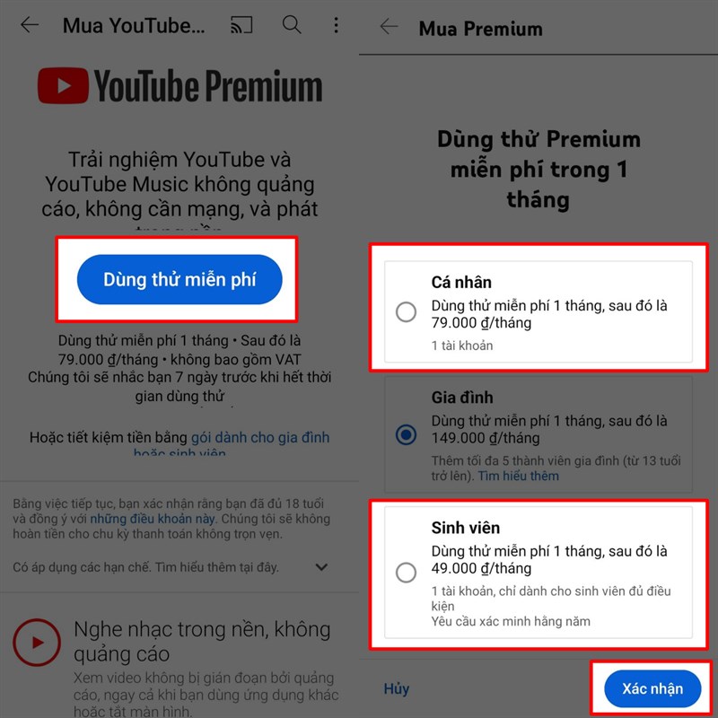 Cách đăng ký YouTube Premium