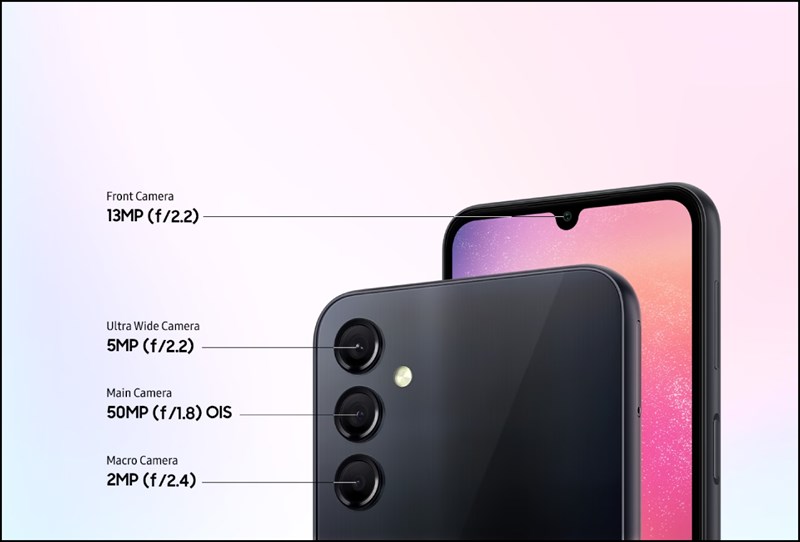 Camera trước của Galaxy A24 cũng được cải tiến Camera trước của Galaxy A24 cũng được cải tiến