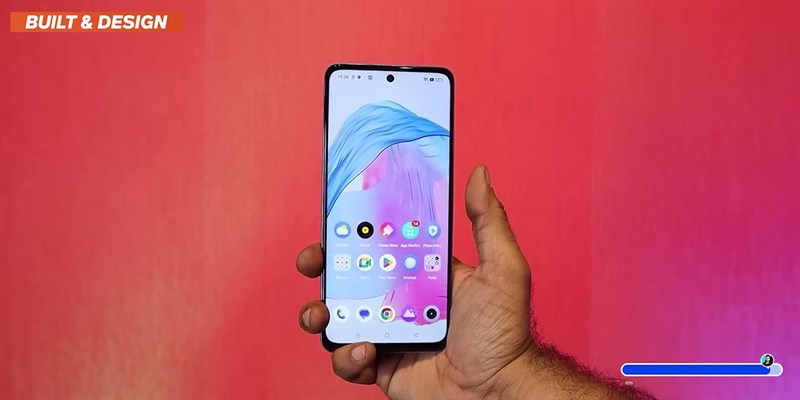 realme Narzo N55 sở hữu màn hình dạng đục lỗ với các cạnh viền mỏng.