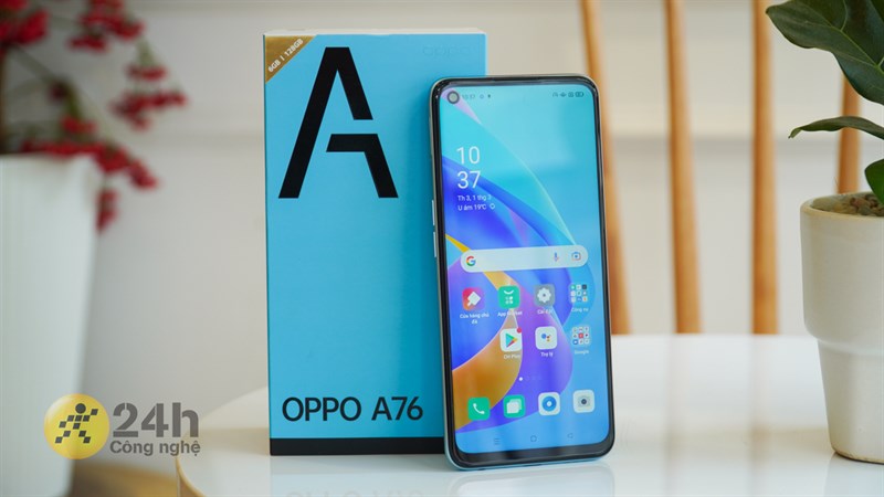 OPPO A76 được trang bị kính cường lực