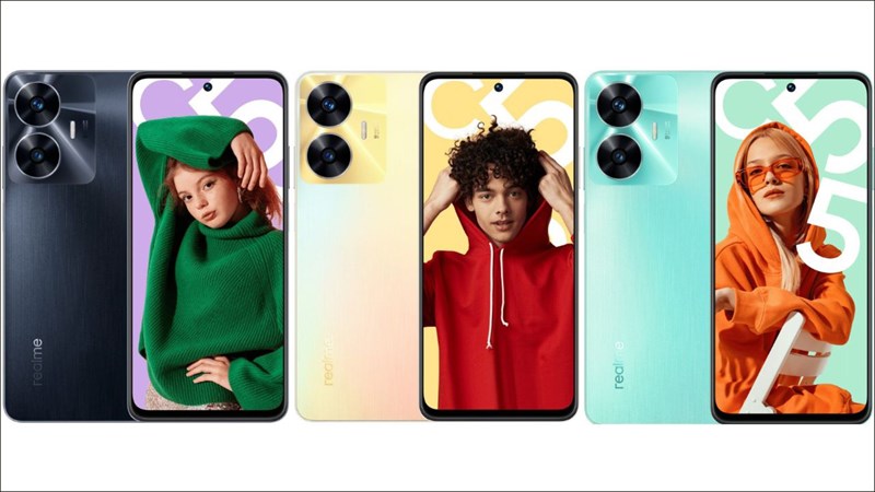 Toàn bộ 3 tuỳ chọn màu sắc của realme C55 Toàn bộ 3 tuỳ chọn màu sắc của realme C55
