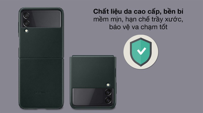 Ốp lưng điện thoại Samsung đáng mua - Ốp lưng Z Flip 3 Da Samsung