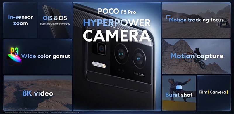 POCO F5 Pro còn sở hữu hệ thống camera ấn tượng POCO F5 Pro còn sở hữu hệ thống camera ấn tượng