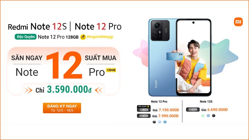 Redmi Note 12 Pro giá gốc 7.19 triệu chỉ còn 3.59 triệu, cơ hội cho 12 bạn nhanh nhất Redmi Note 12 Pro giá gốc 7.19 triệu chỉ còn 3.59 triệu, cơ hội cho 12 bạn nhanh nhất