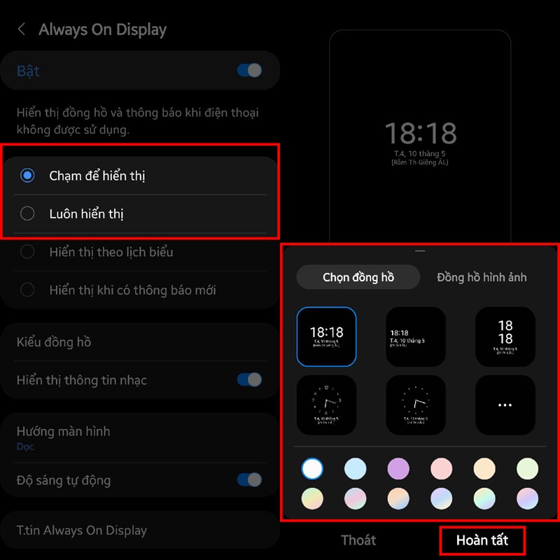 Cách bật Always On Display trên Galaxy A24