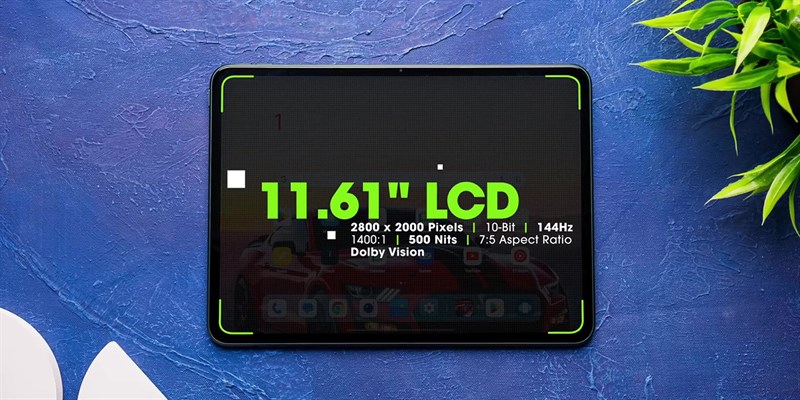 OnePlus Pad sử dụng tấm nền IPS LCD với độ phân giải 2.800 x 2.000 pixels. OnePlus Pad sử dụng tấm nền IPS LCD với độ phân giải 2.800 x 2.000 pixels.