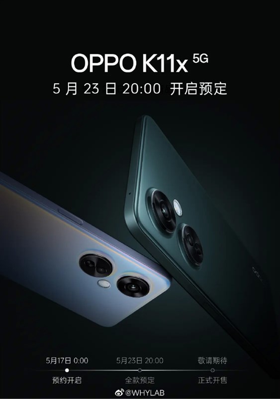 Poster hé lộ ngày ra mắt OPPO K11x