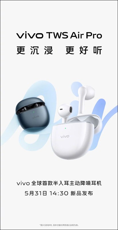 Vivo TWS Air Pro sẽ ra mắt vào ngày 31/05 cùng với dòng sản phẩm Vivo S17 Vivo TWS Air Pro sẽ ra mắt vào ngày 31/05 cùng với dòng sản phẩm Vivo S17