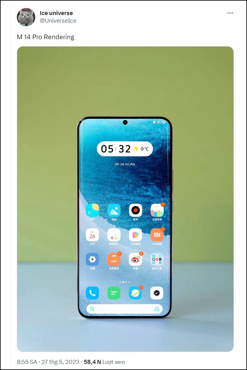 Hình ảnh render của Xiaomi 14 Pro Hình ảnh render của Xiaomi 14 Pro