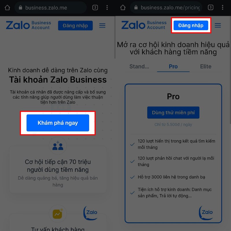 Cách đăng ký Zalo Business miễn phí