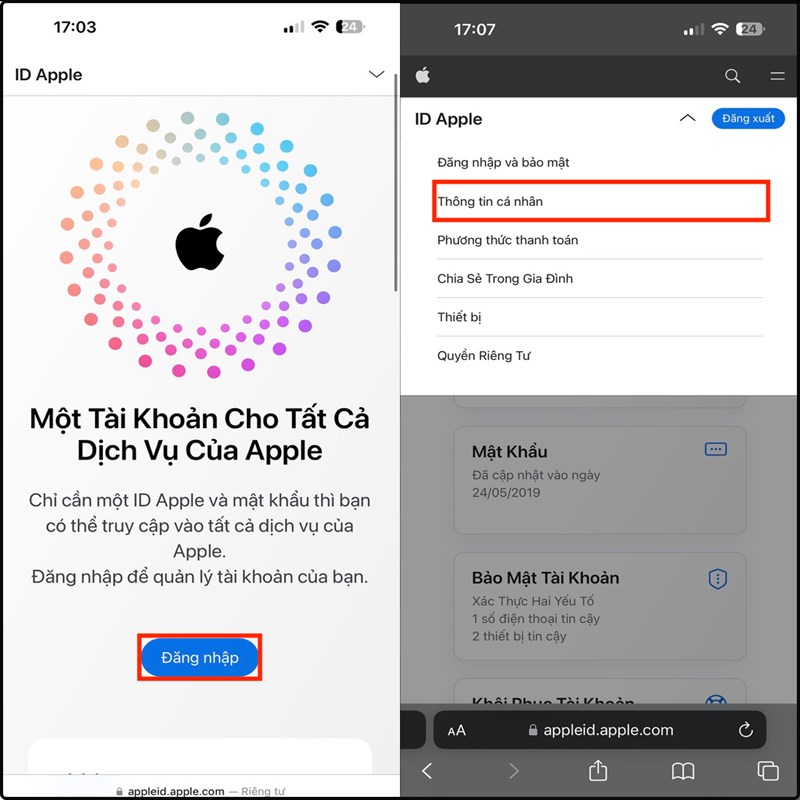 Cách thay đổi thông tin cá nhân trên ID Apple Cách thay đổi thông tin cá nhân trên ID Apple