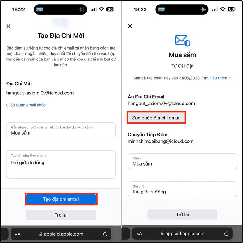 Cách ẩn địa chỉ Email trên iPhone