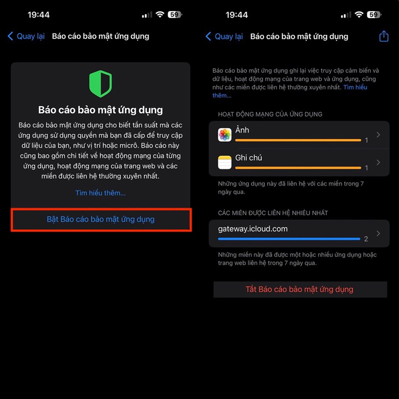 Cách bật báo cáo bảo mật ứng dụng trên iPhone Cách bật báo cáo bảo mật ứng dụng trên iPhone