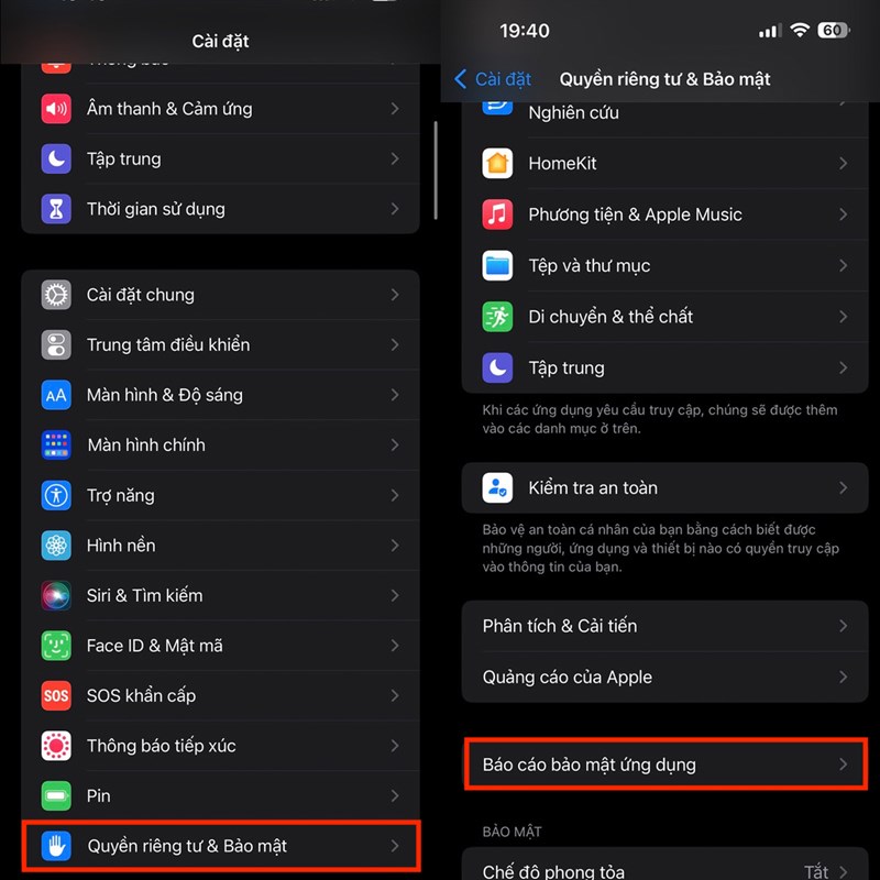 Cách bật báo cáo bảo mật ứng dụng trên iPhone Cách bật báo cáo bảo mật ứng dụng trên iPhone