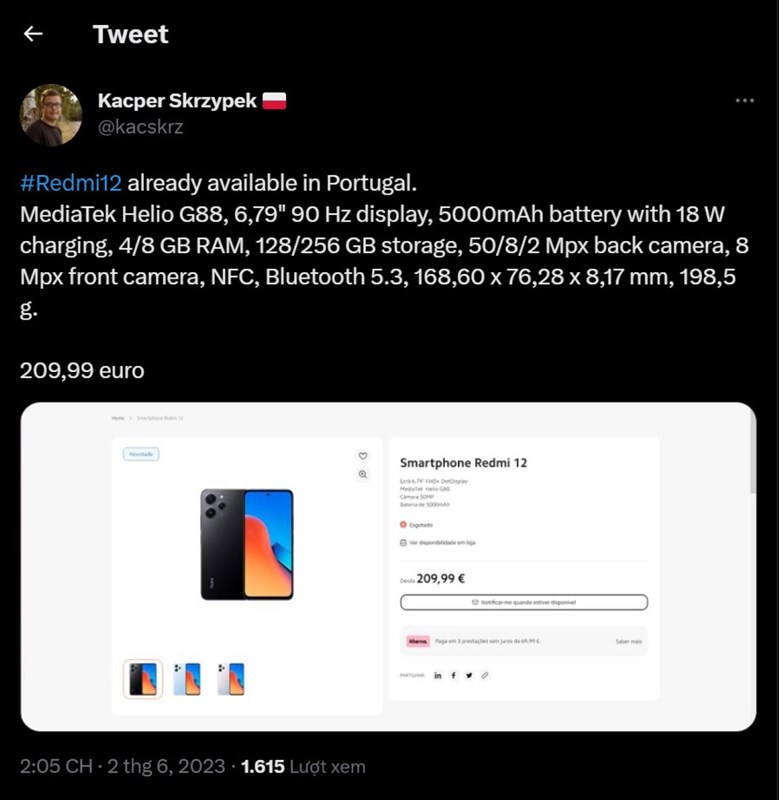 Bài viết đăng tải trên Twitter của người dùng Kacper Skrzypek Bài viết đăng tải trên Twitter của người dùng Kacper Skrzypek