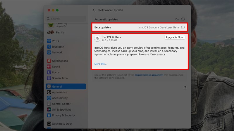 Cách cập nhật MacOS 14 Beta