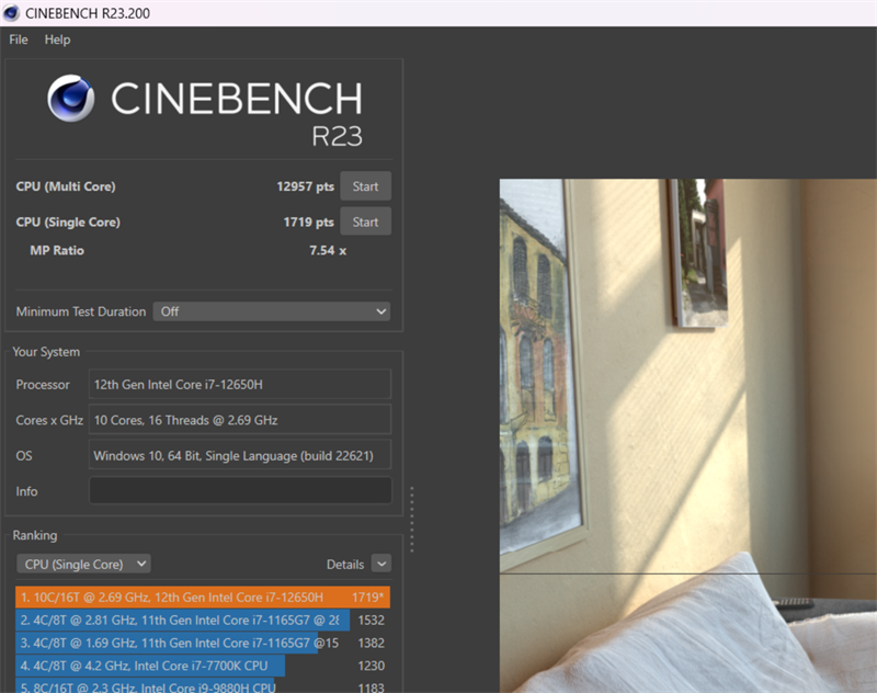 Điểm hiệu năng của MSI Cyborg 15 A12VE được đo bởi Cinebench R23 Điểm hiệu năng của MSI Cyborg 15 A12VE được đo bởi Cinebench R23