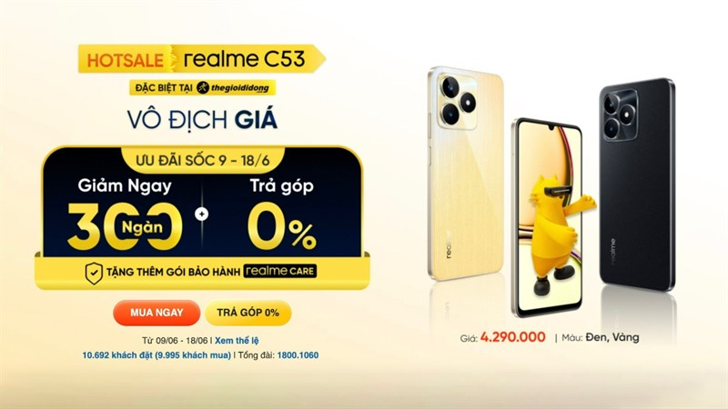 realme C53 xác lập kỷ lục hơn 10.000 khách đặt hàng chỉ sau 5 ngày mở bán HOT sale