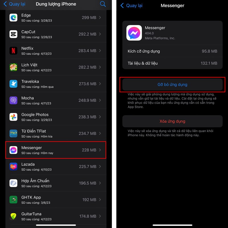 iOS 17 lỗi Messenger