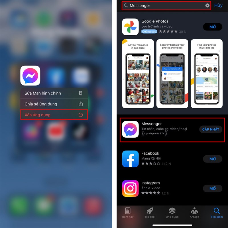 iOS 17 lỗi Messenger
