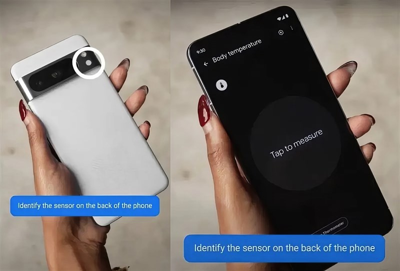 Cảm biến đo nhiệt độ trên Pixel 8 Pro