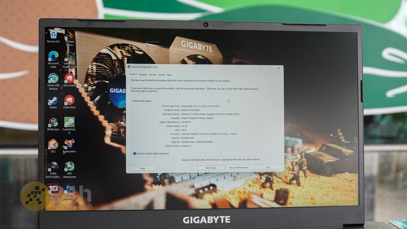 GIGABYTE G5 GE sở hữu thông số cấu hình ấn tượng so với mức giá của máy.