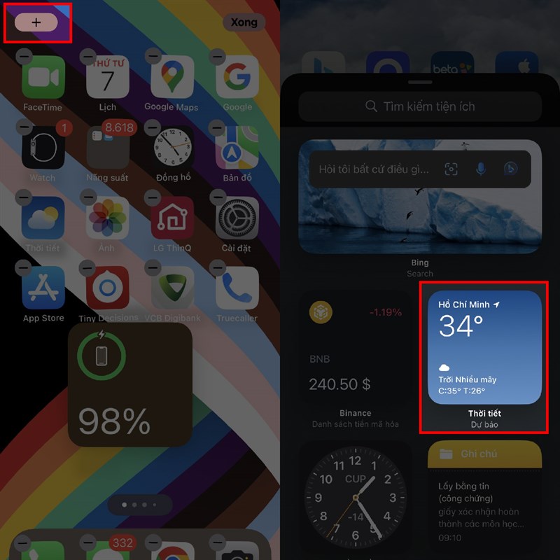 Cách chồng widget trên iPhone Cách chồng widget trên iPhone