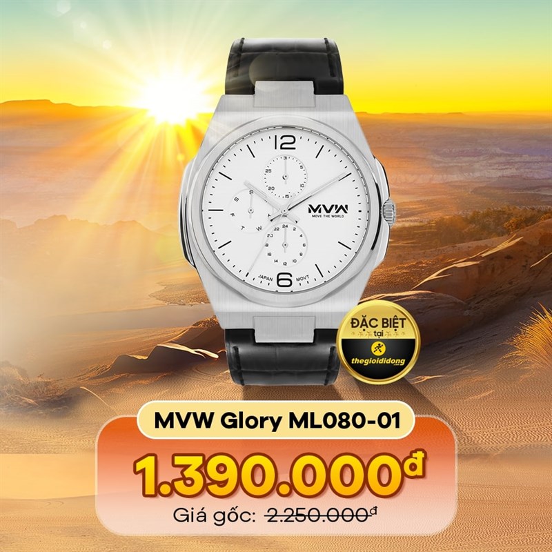Đồng hồ MVW nam dây da đẹp - MVW Glory 43 mm Nam ML080-01 Đồng hồ MVW nam dây da đẹp - MVW Glory 43 mm Nam ML080-01
