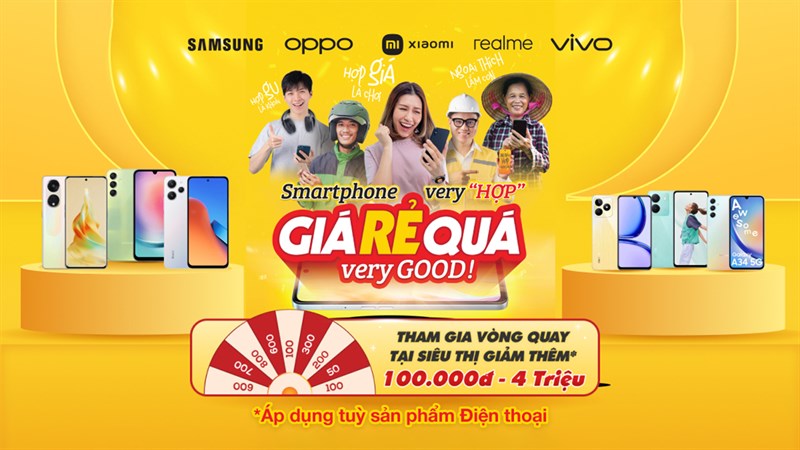 Vòng quay may mắn: Nhận phiếu giảm giá đến 4 triệu đồng khi mua smartphoneVòng quay may mắn: Nhận phiếu giảm giá đến 4 triệu đồng khi mua smartphone Vòng quay may mắn: Nhận phiếu giảm giá đến 4 triệu đồng khi mua smartphone