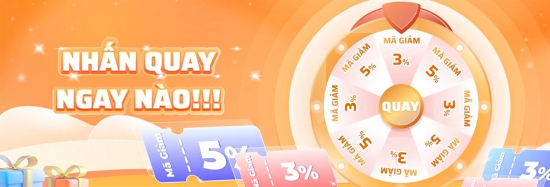 Quay số may mắn nhận mã giảm giá đến 500K, ai cũng có thể nhận quà! Quay số may mắn nhận mã giảm giá đến 500K, ai cũng có thể nhận quà!