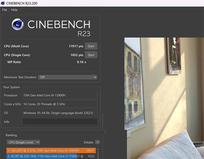 Điểm Cinebench R23 của ASUS TUF F15 FX507VV4 Điểm Cinebench R23 của ASUS TUF F15 FX507VV4