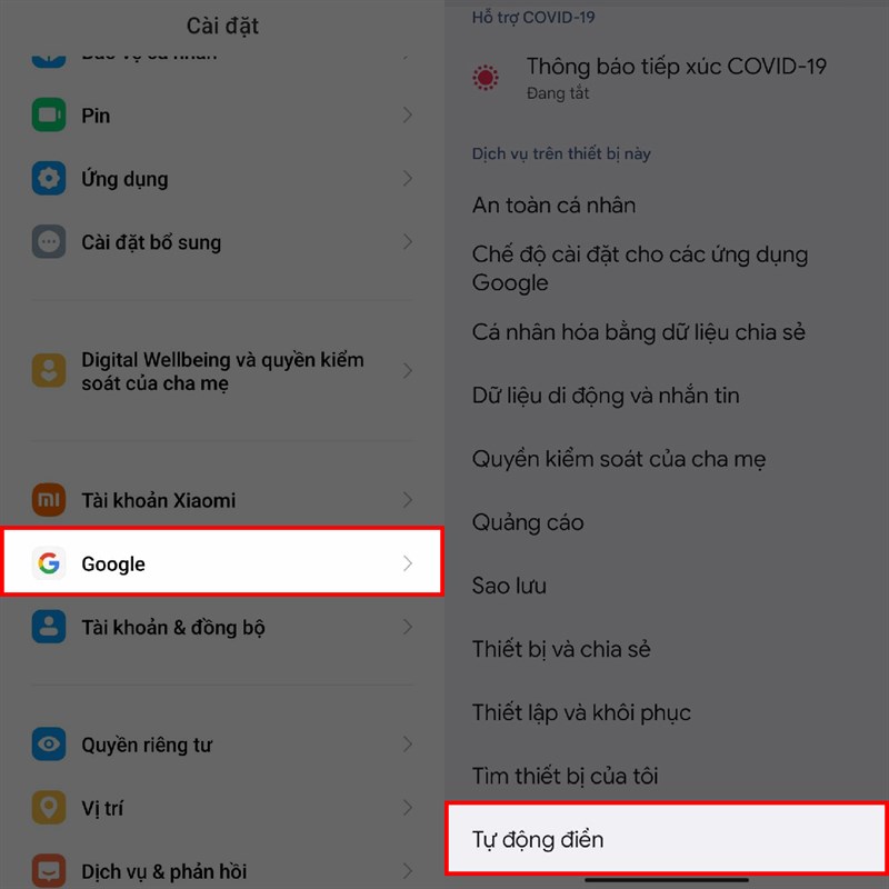 Cách bật tự động điền mã xác minh Android