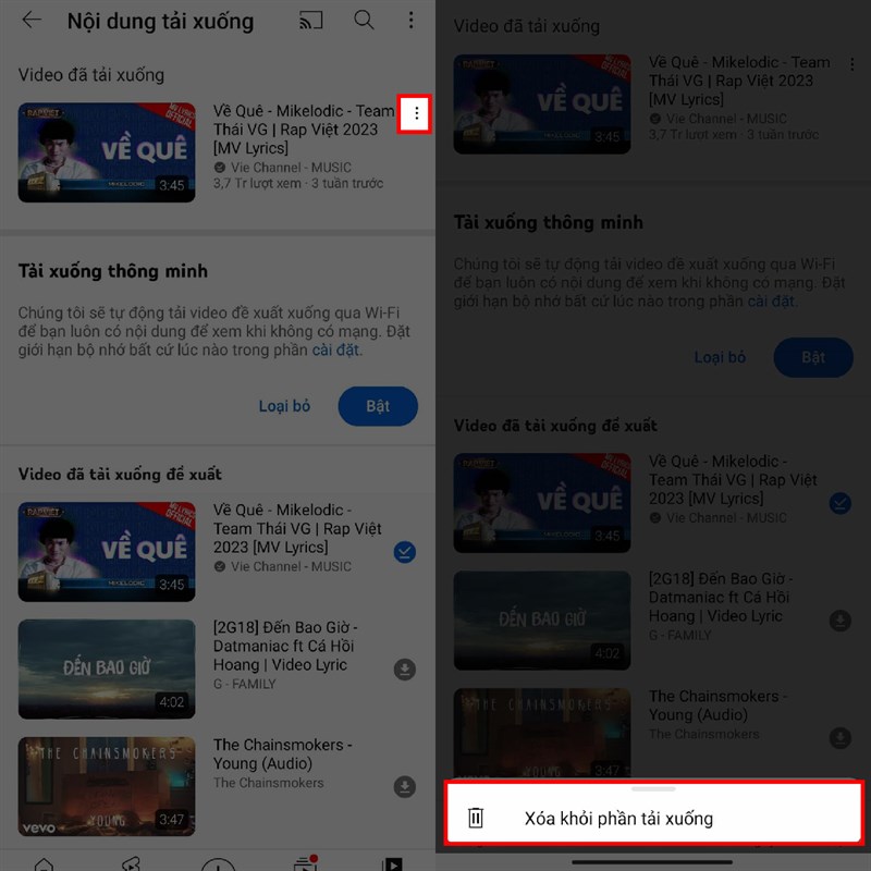 Cách xóa video đã tải xuống trên YouTube