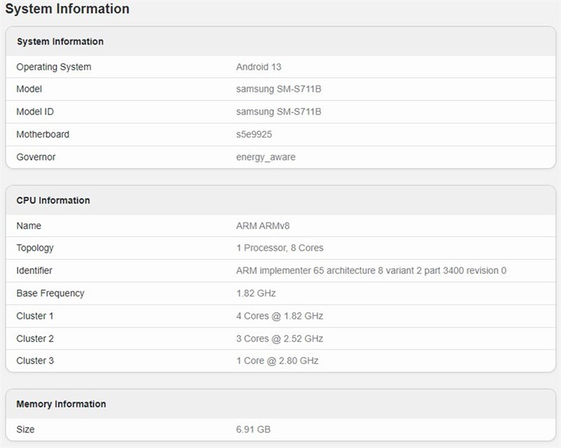 Samsung Galaxy S23 FE lộ diện trên Geekbench Samsung Galaxy S23 FE lộ diện trên Geekbench