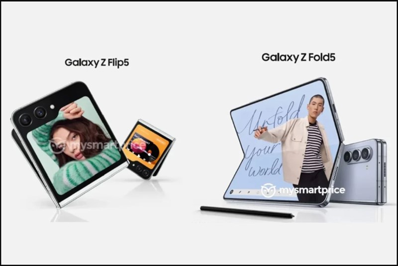 Hình ảnh quảng cáo bị rò rỉ của Galaxy Z Flip5 và Galaxy Z Fold 5