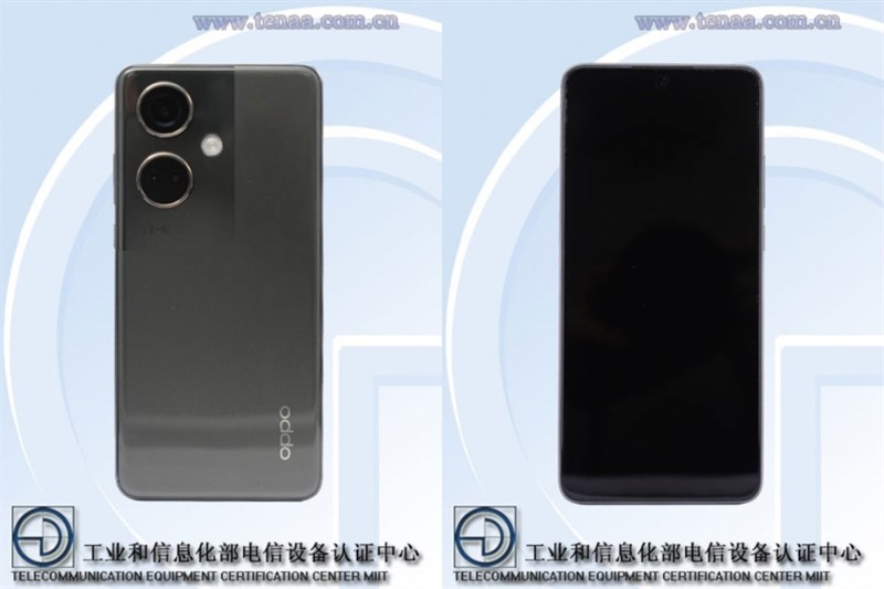 Mặt trước và sau của OPPO K11 trên TENAA Mặt trước và sau của OPPO K11 trên TENAA